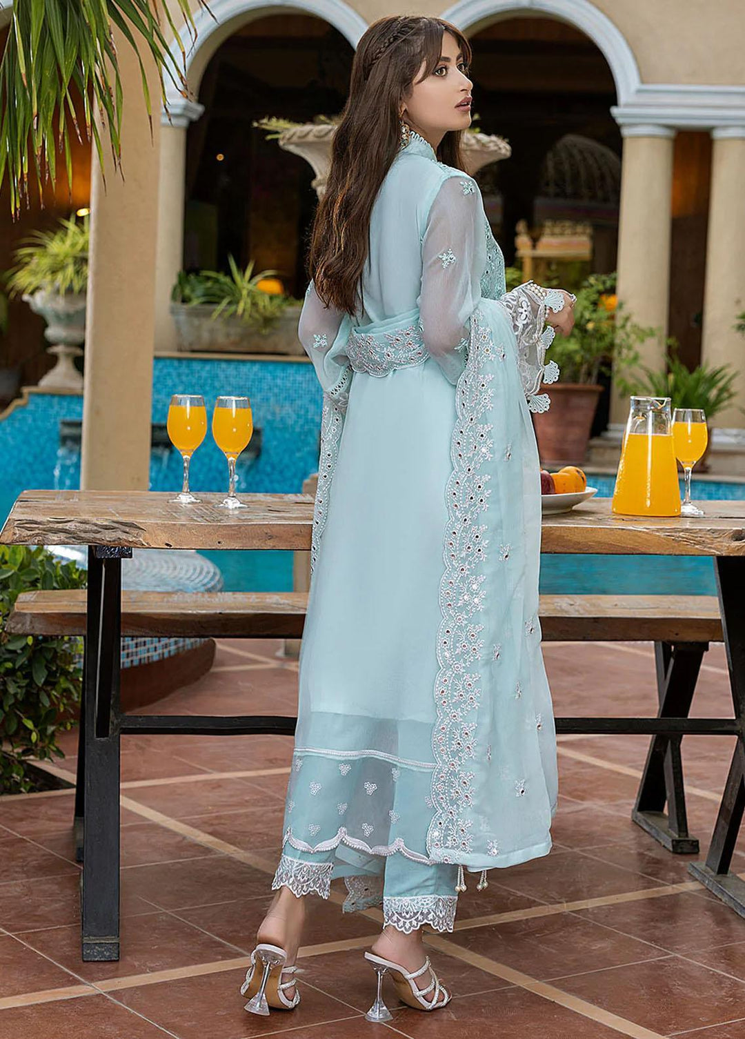 Azure Pret  Chiffon 3 Piece Suit Ice Green IGAS84