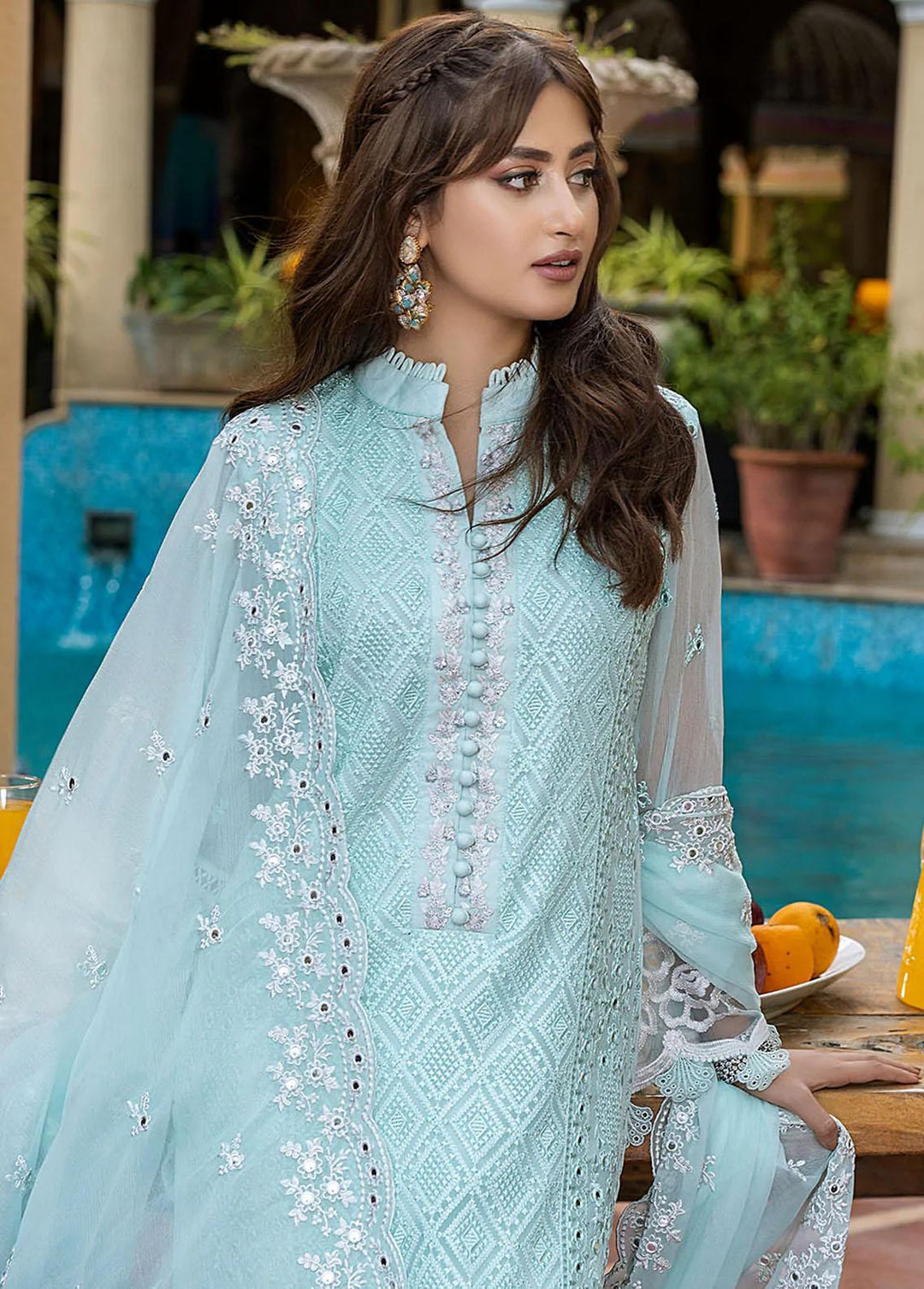 Azure Pret  Chiffon 3 Piece Suit Ice Green IGAS84