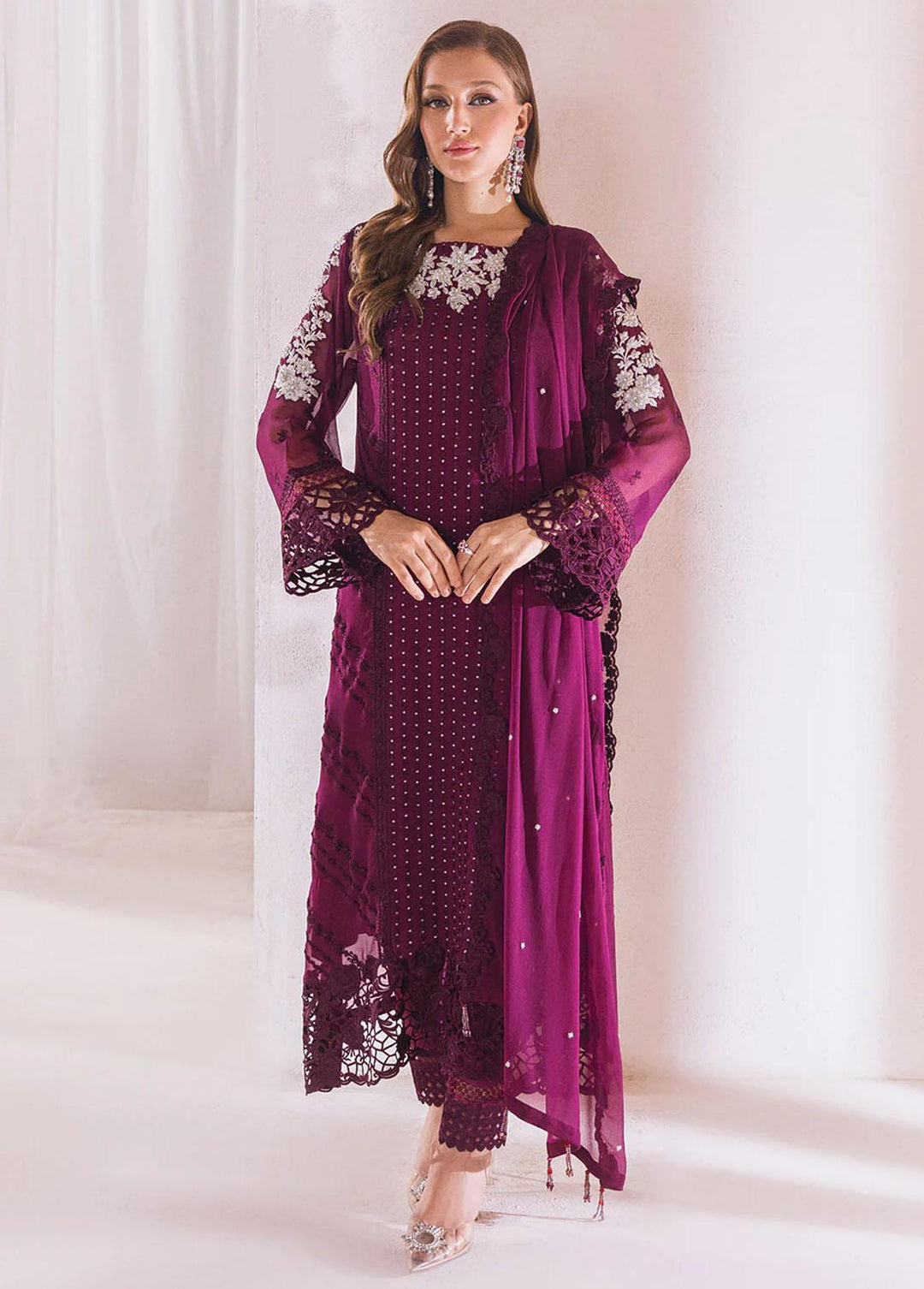Azure Embroidered  Suits Unstitched 4 Piece AZU23LE Dreamy Glint - Luxury Collection