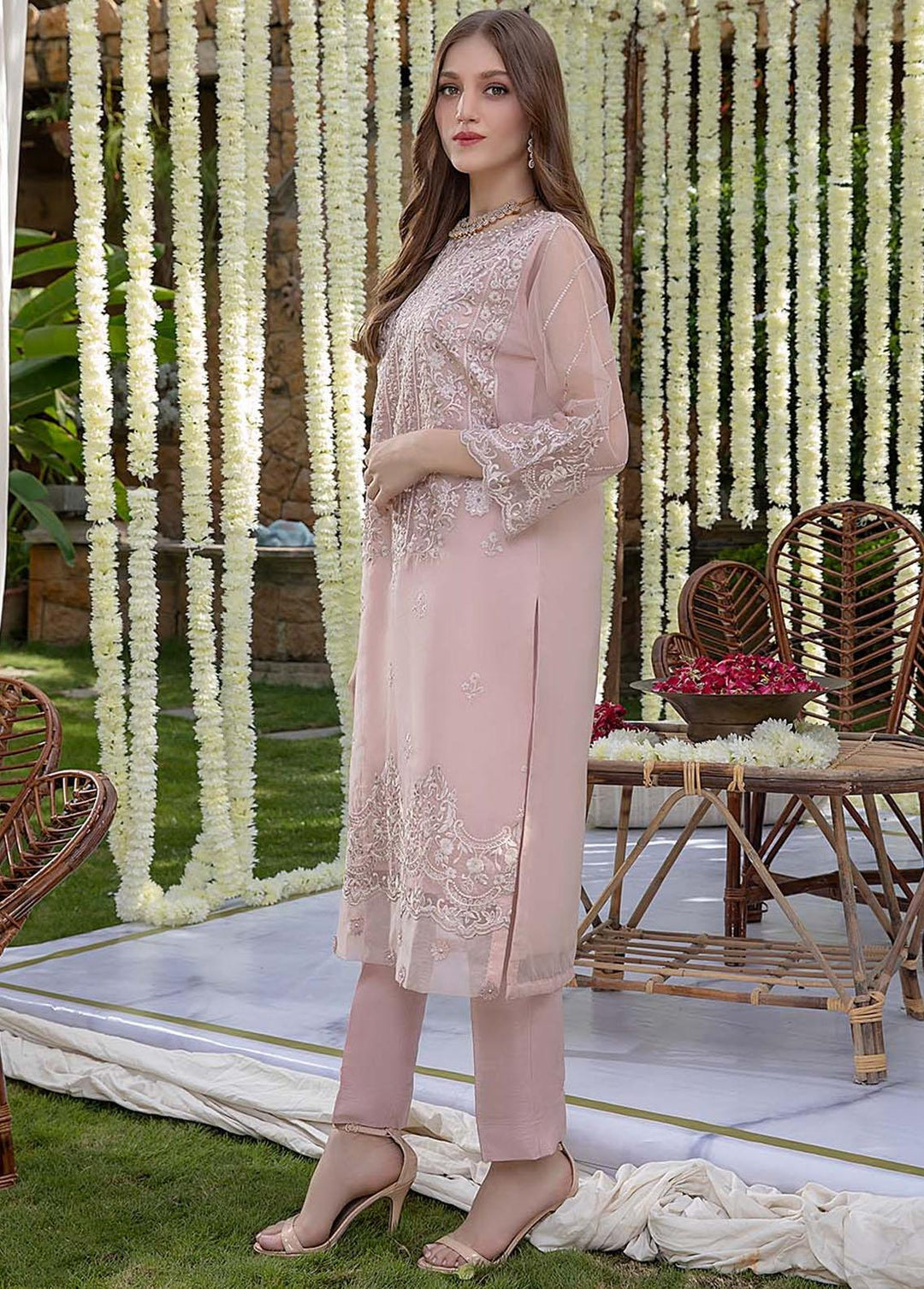 Azure Pret  Organza Shirt Tea Pink TPAZK152