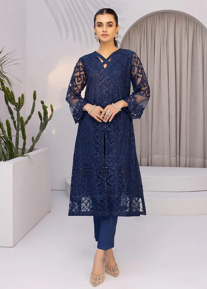 Azure Embroidered   Unstitched Shirt AZU22S Blazing Sea - Luxury Formal Collection