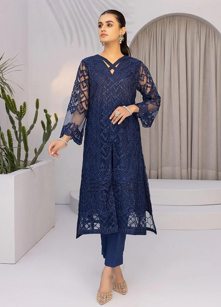 Azure Embroidered   Unstitched Shirt AZU22S Blazing Sea - Luxury Formal Collection