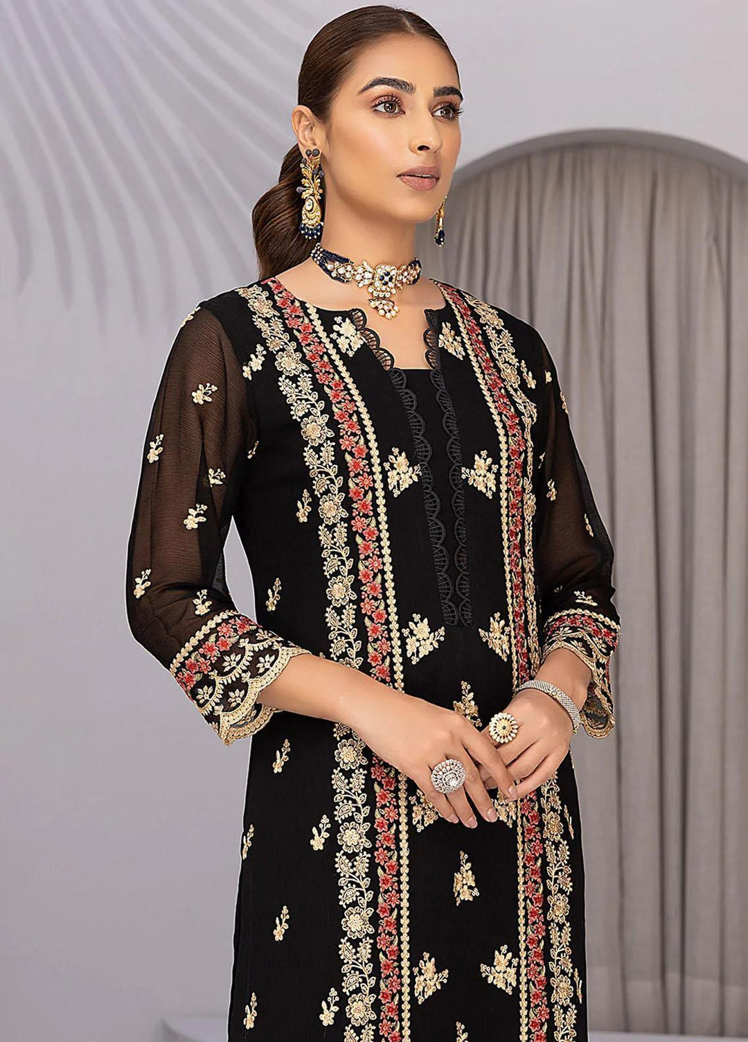 Azure Embroidered   Unstitched Shirt AZU22S Floral Fiesta - Luxury Formal Collection