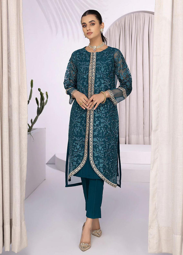 Azure Embroidered   Unstitched Shirt AZU22S Glowing Fern - Luxury Formal Collection