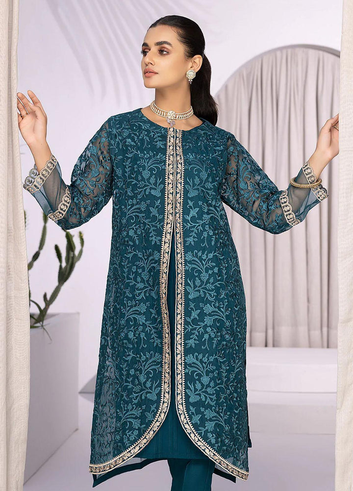 Azure Embroidered   Unstitched Shirt AZU22S Glowing Fern - Luxury Formal Collection