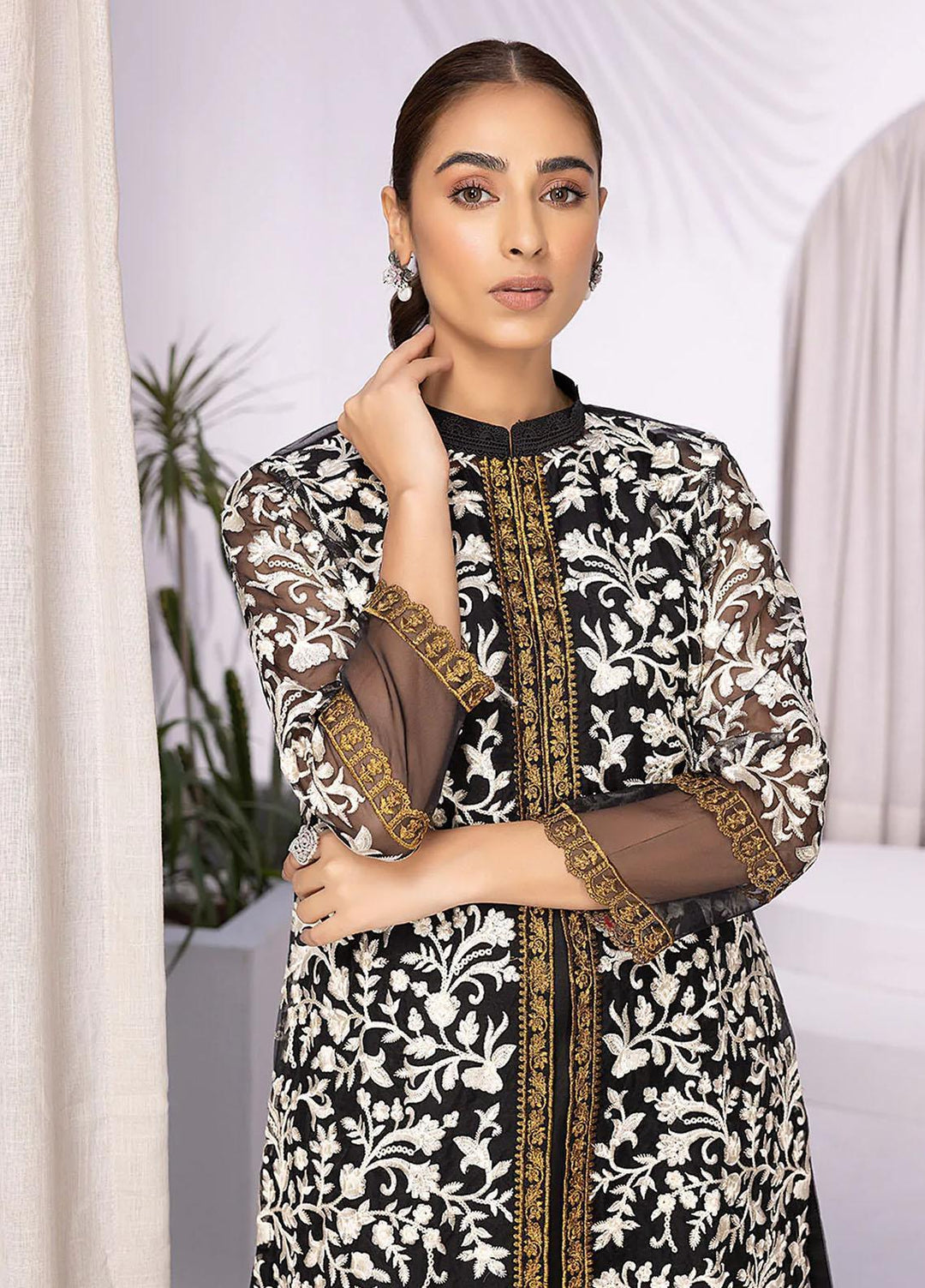 Azure Embroidered   Unstitched Shirt AZU22S Hazy Night - Luxury Formal Collection