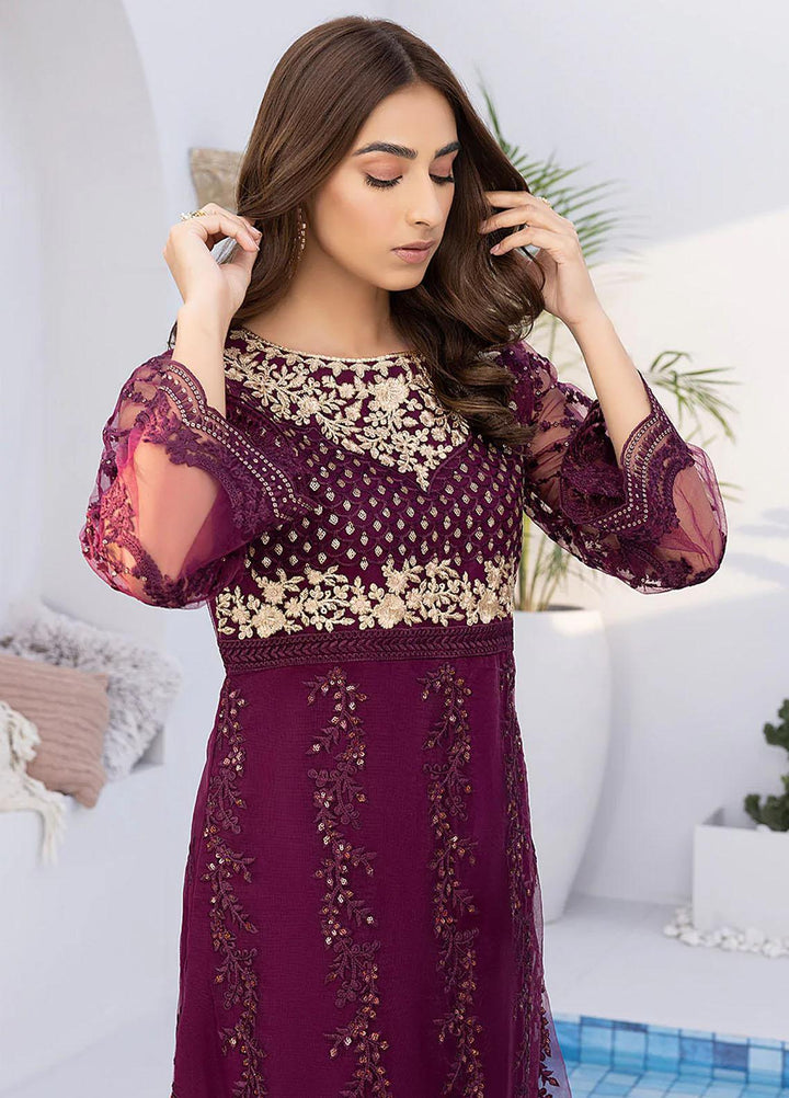 Azure Embroidered   Unstitched Shirt AZU22S Plumrose - Luxury Formal Collection