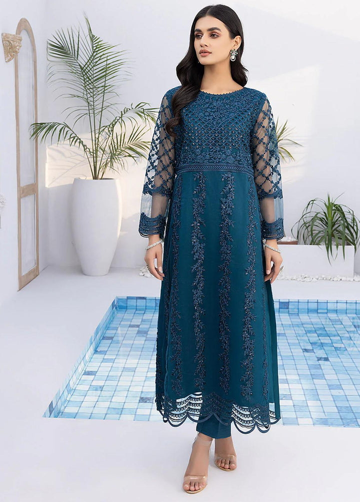 Azure Embroidered   Unstitched Shirt AZU22S Sea Star - Luxury Formal Collection