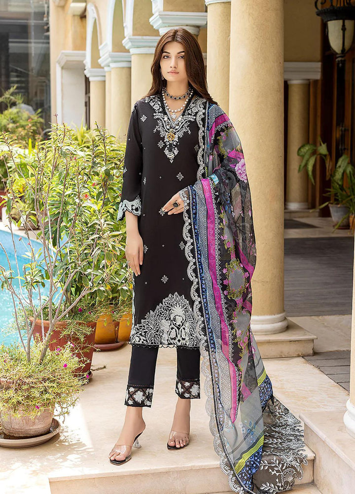 Azure Pret  Lawn 3 Piece Suit Dark Raven DRLAWN46
