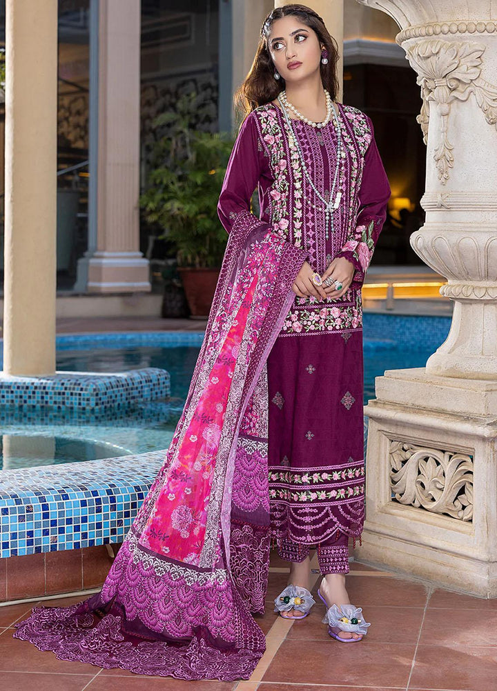 Azure Pret  Lawn 3 Piece Suit Imperial Ornate IOLAWN45