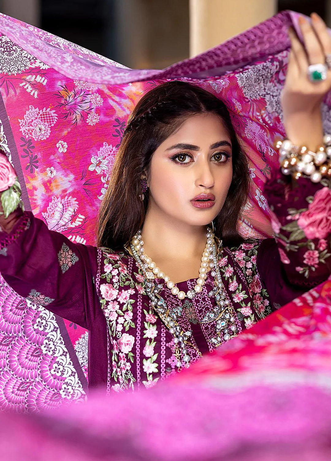 Azure Pret  Lawn 3 Piece Suit Imperial Ornate IOLAWN45