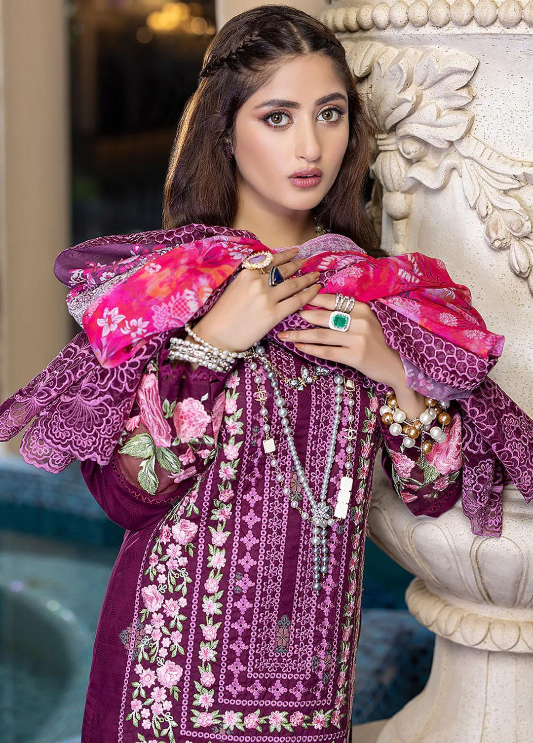 Azure Pret  Lawn 3 Piece Suit Imperial Ornate IOLAWN45