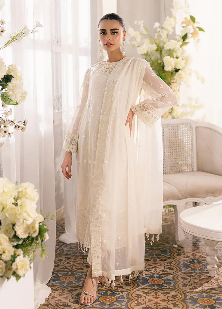 Azure Pret Embroidered Chiffon 3 Piece Suit Angelic Frost