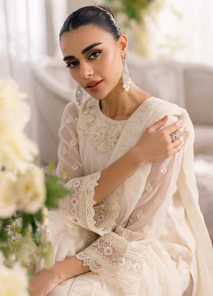 Azure Pret Embroidered Chiffon 3 Piece Suit Angelic Frost