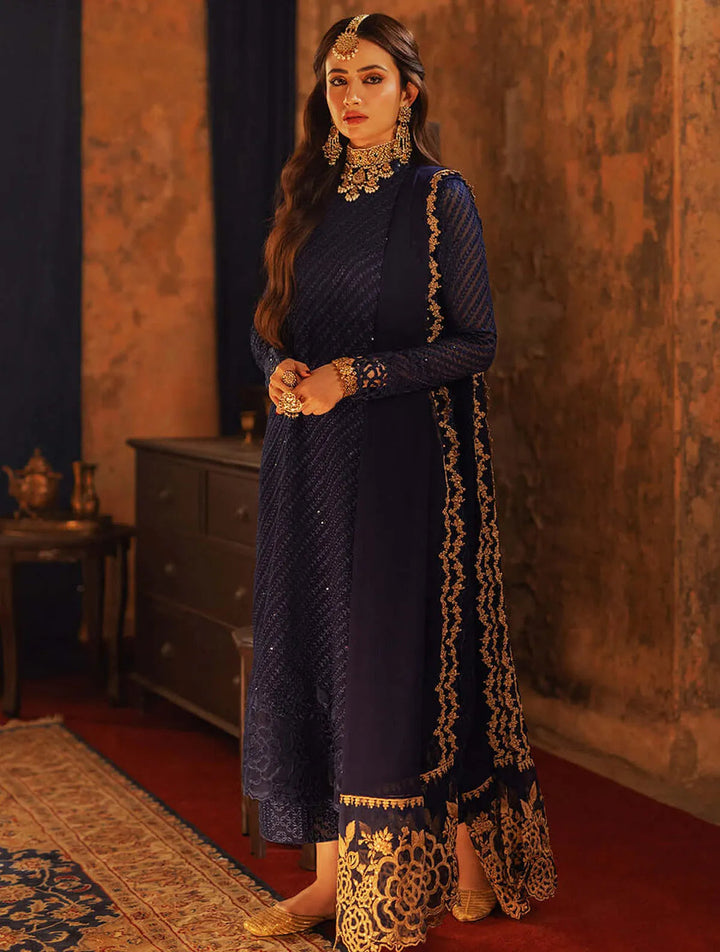 Azure Pret Embroidered Chiffon 3 Piece Suit Aqua Serene