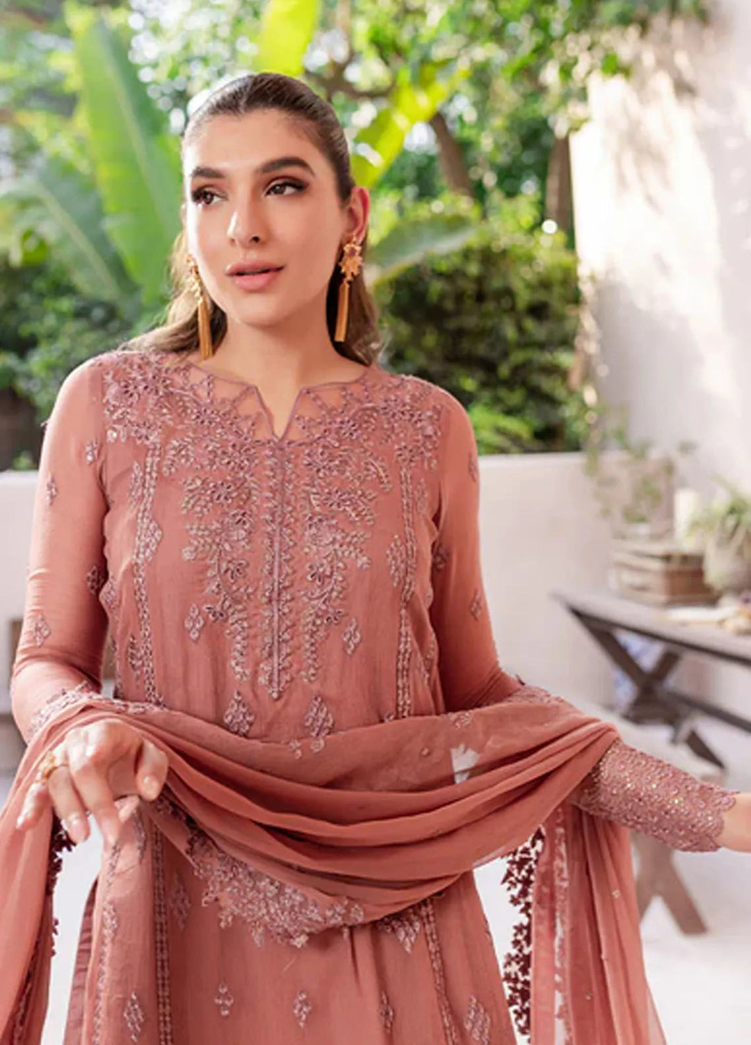 Azure Pret Embroidered Chiffon 3 Piece Suit Berry Blooms