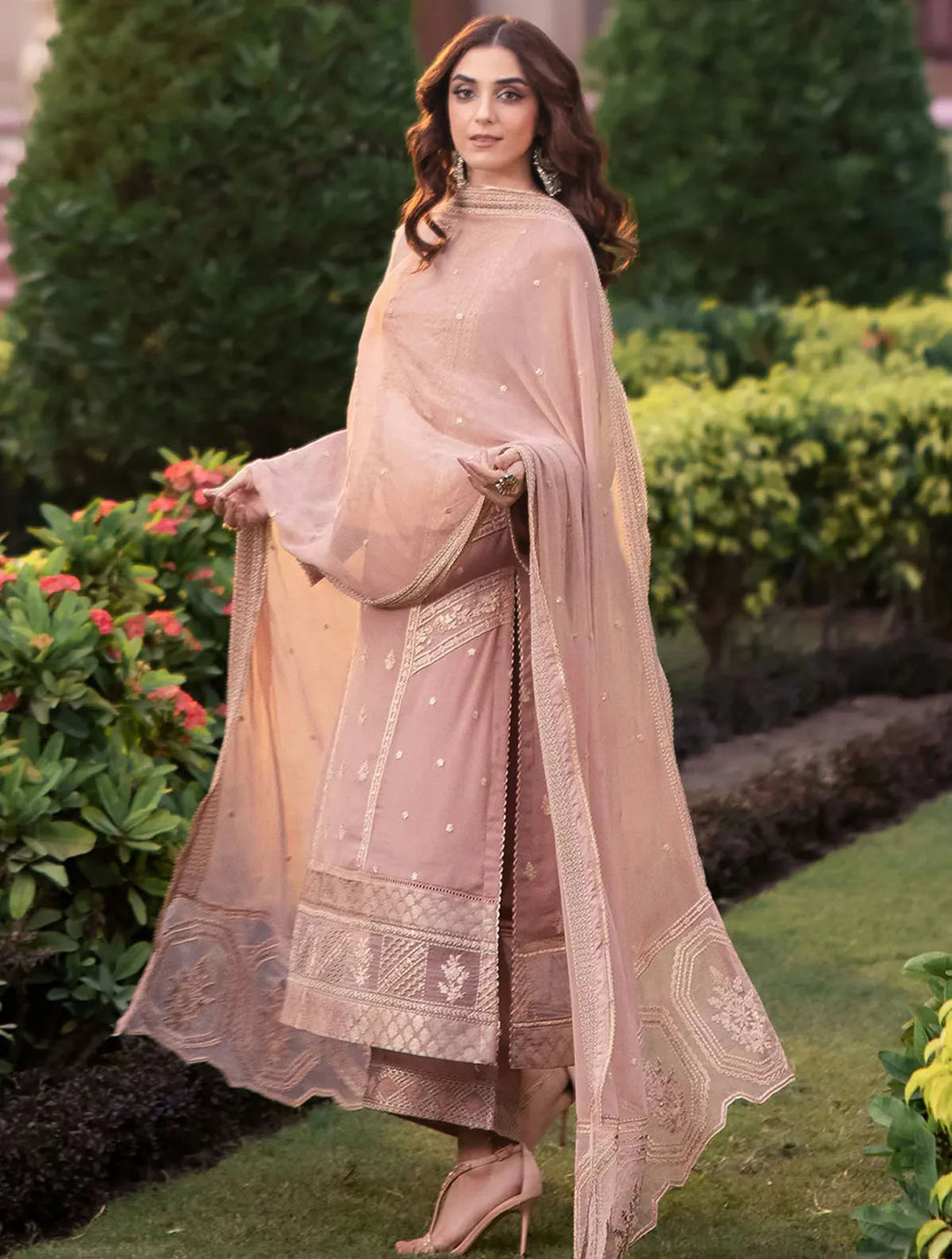Azure Pret Embroidered Chiffon 3 Piece Suit Nectar Mirage