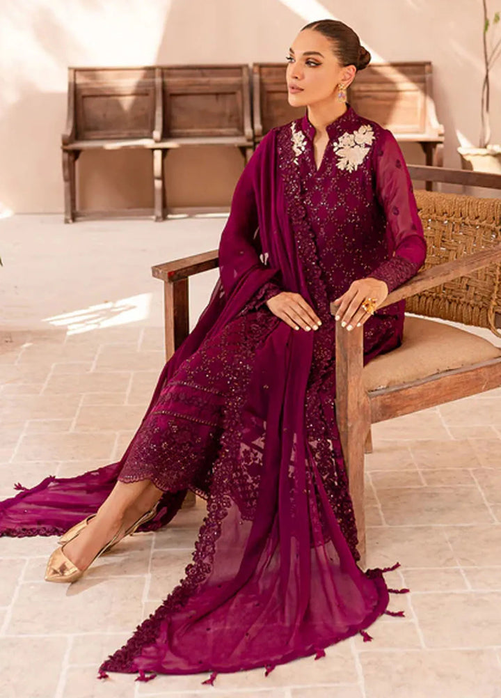 Azure Pret Embroidered Chiffon 3 Piece Suit Orchid Obsession