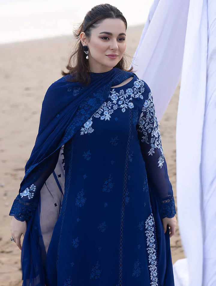 Azure Pret Embroidered Chiffon 3 Piece Suit Sapphire Sun