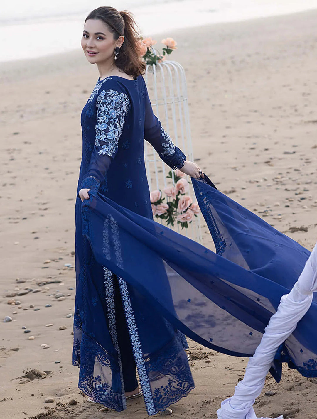 Azure Pret Embroidered Chiffon 3 Piece Suit Sapphire Sun