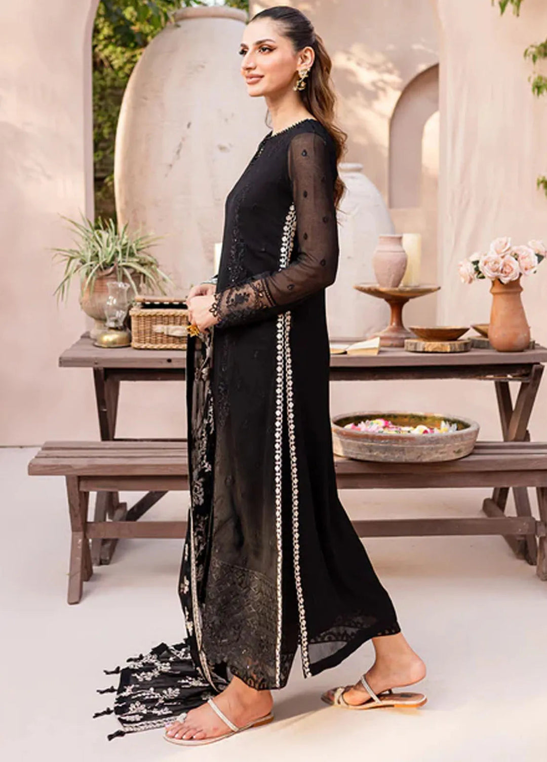 Azure Pret Embroidered Chiffon 3 Piece Suit Starry Bliss