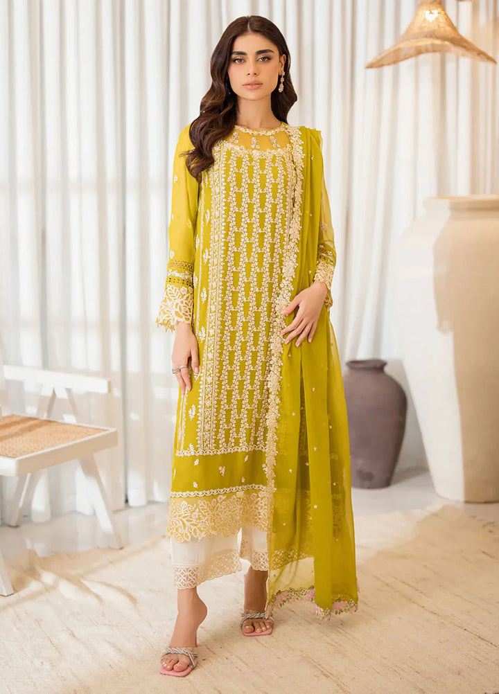 Azure Pret Embroidered Chiffon 4 Piece Suit Amber Glow