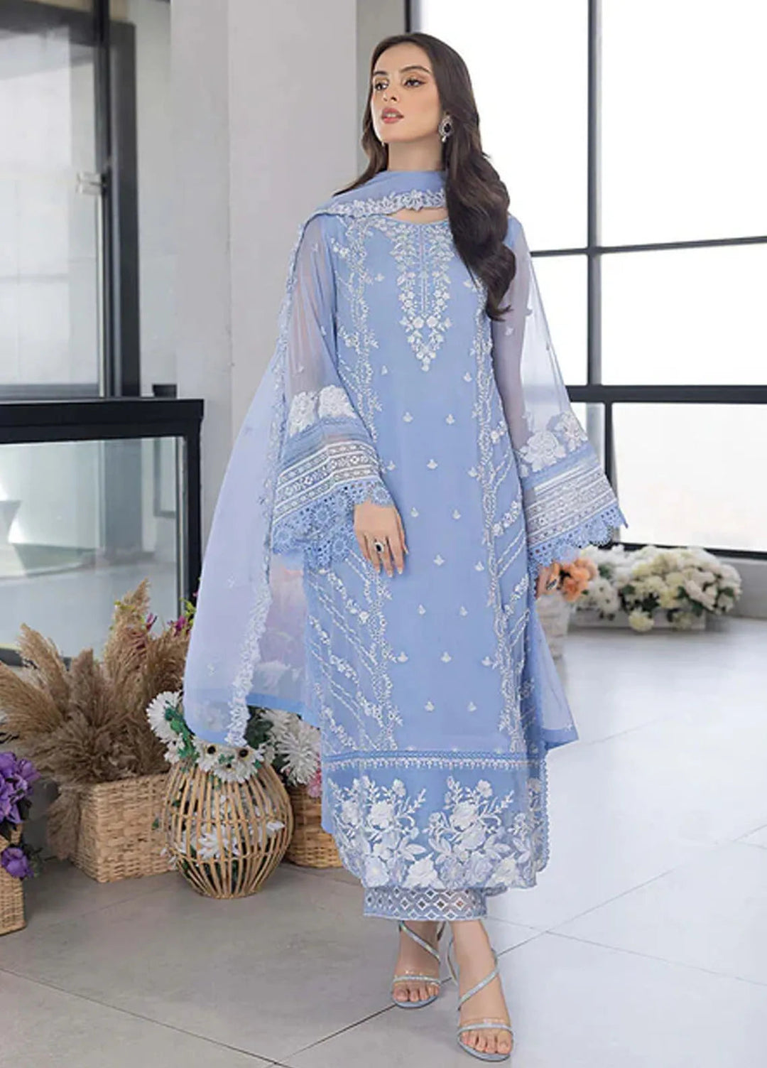 Azure Pret Embroidered Chiffon 4 Piece Suit Fairy Glow