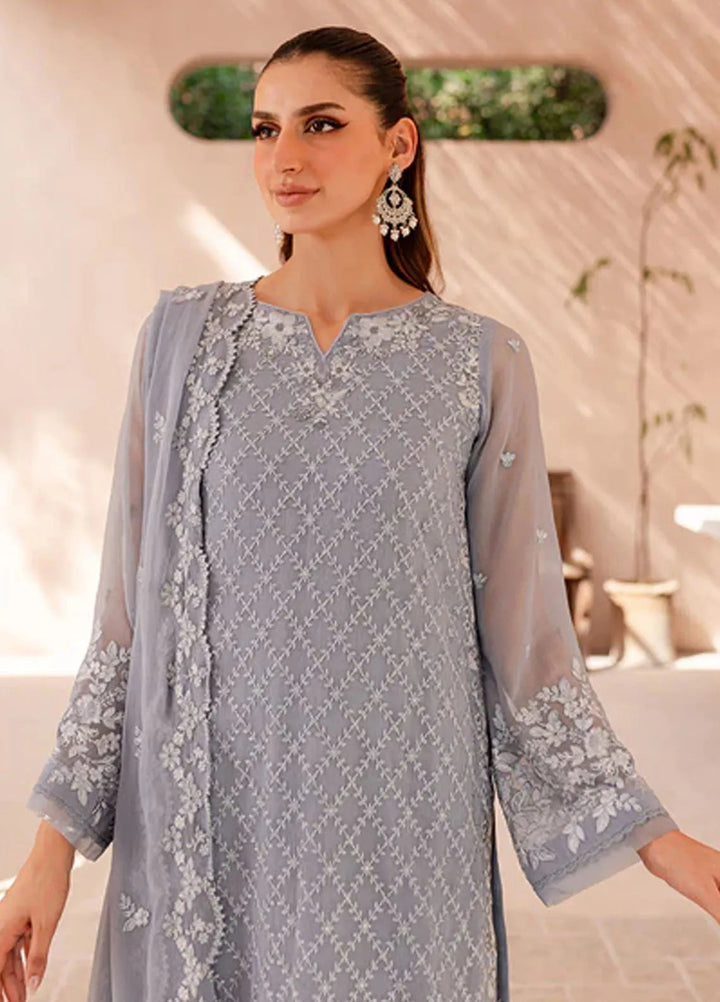 Azure Pret Embroidered Chiffon 4 Piece Suit Moon Whisper
