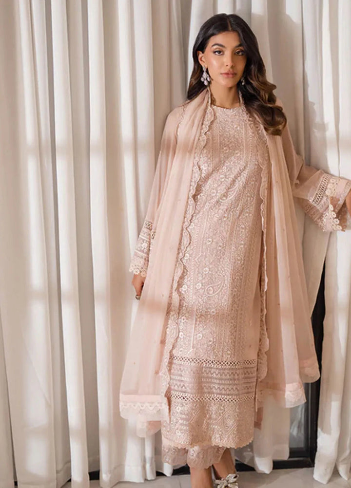 Azure Pret Embroidered Chiffon 4 Piece Suit Rosy Glow