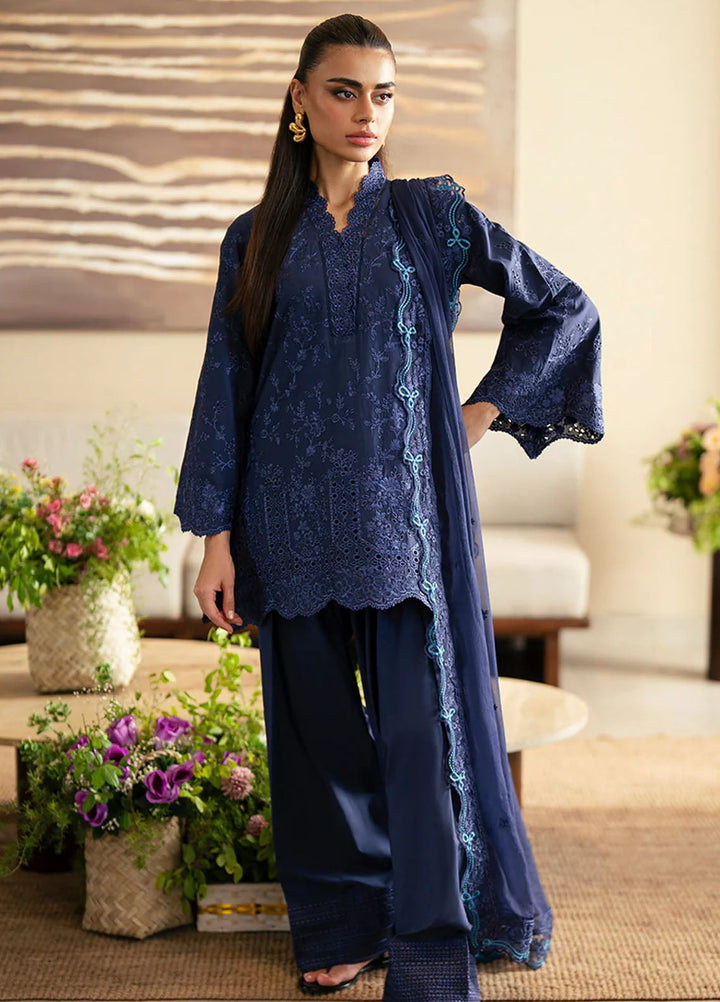Azure Pret Embroidered Lawn 3 Piece Suit Sapphire Veil