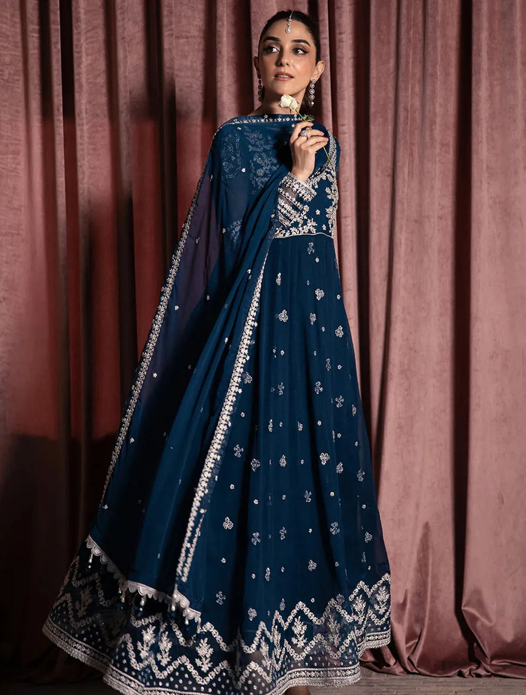 Azure Pret Embroidered Net 3 Piece Suit Aquatic Whisper