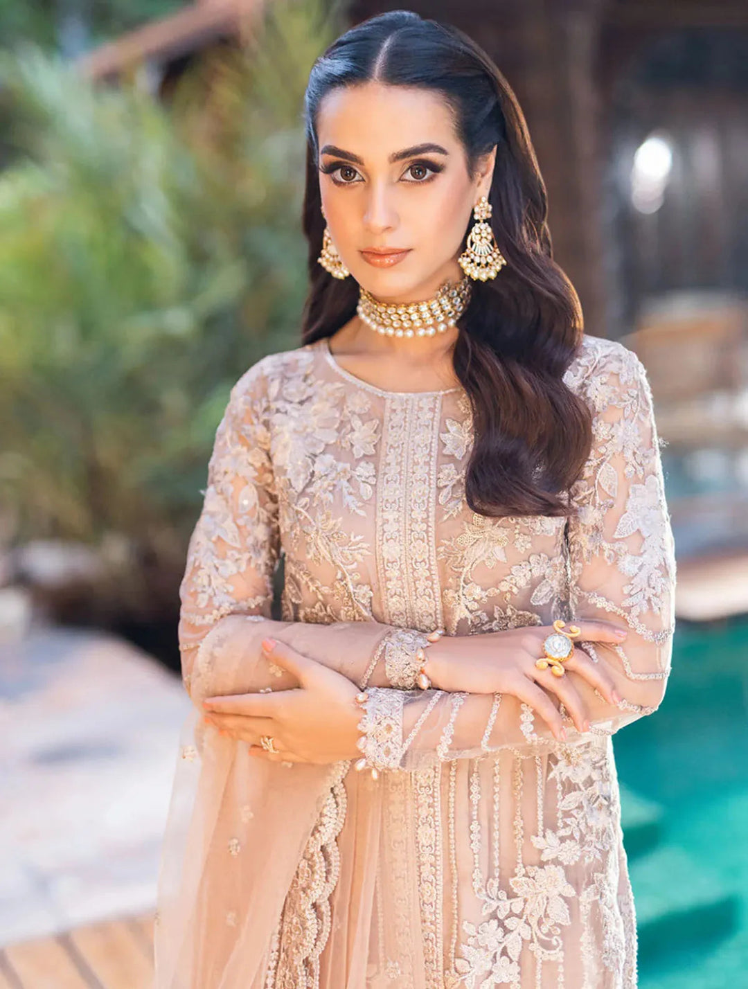 Azure Pret Embroidered Net 3 Piece Suit Star Dazzle