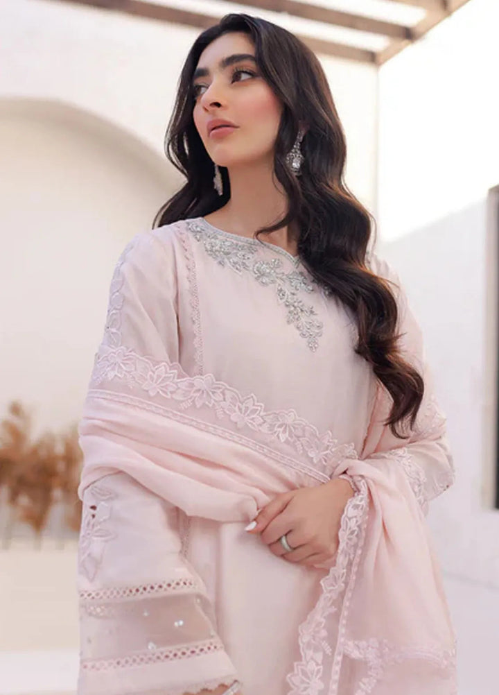 Azure Pret Embroidered Silk 3 Piece Suit Morganite Magic