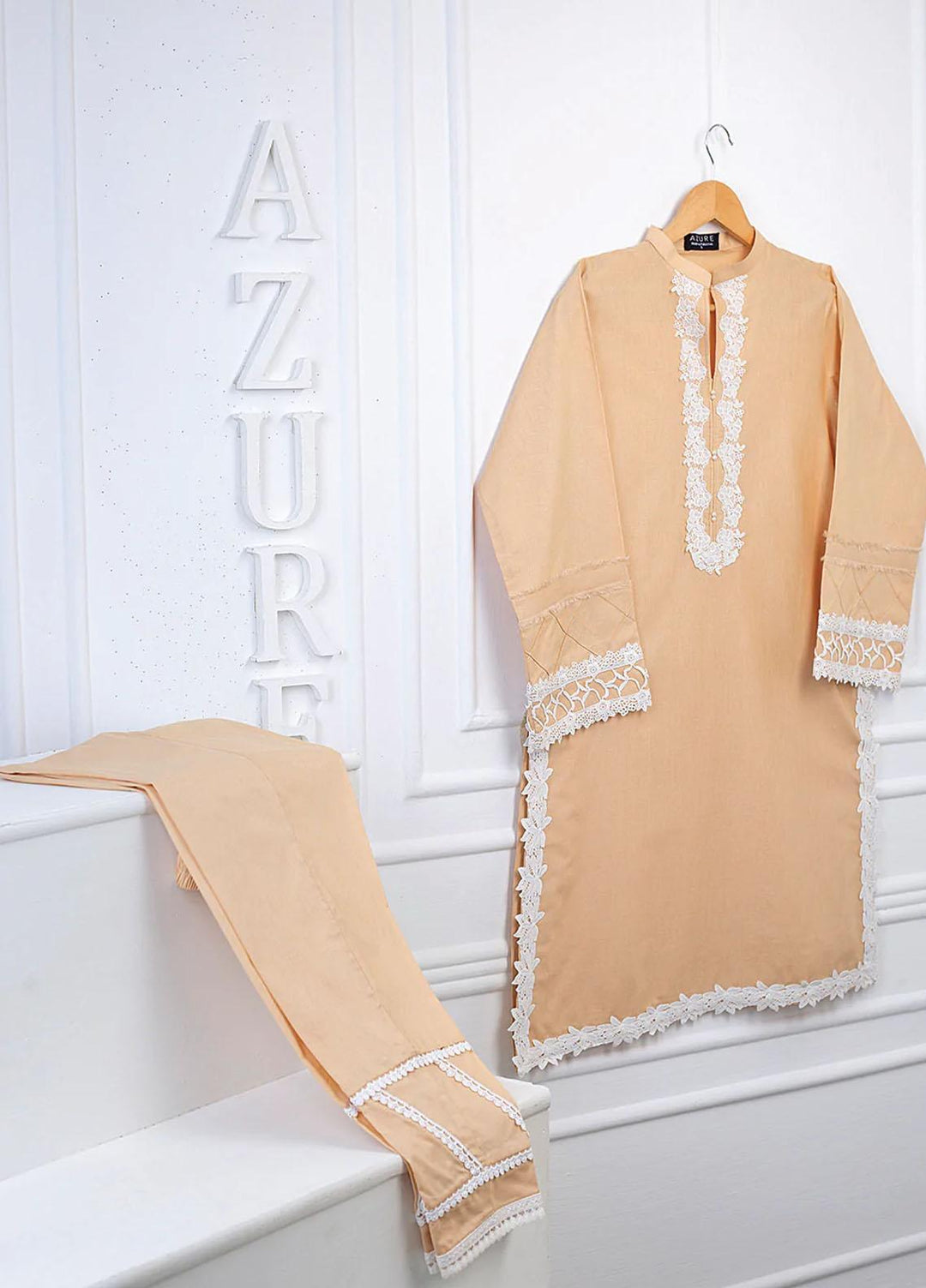 Azure Casual Pret  Lawn 2 Piece Dress Peach Bliss PBCL01