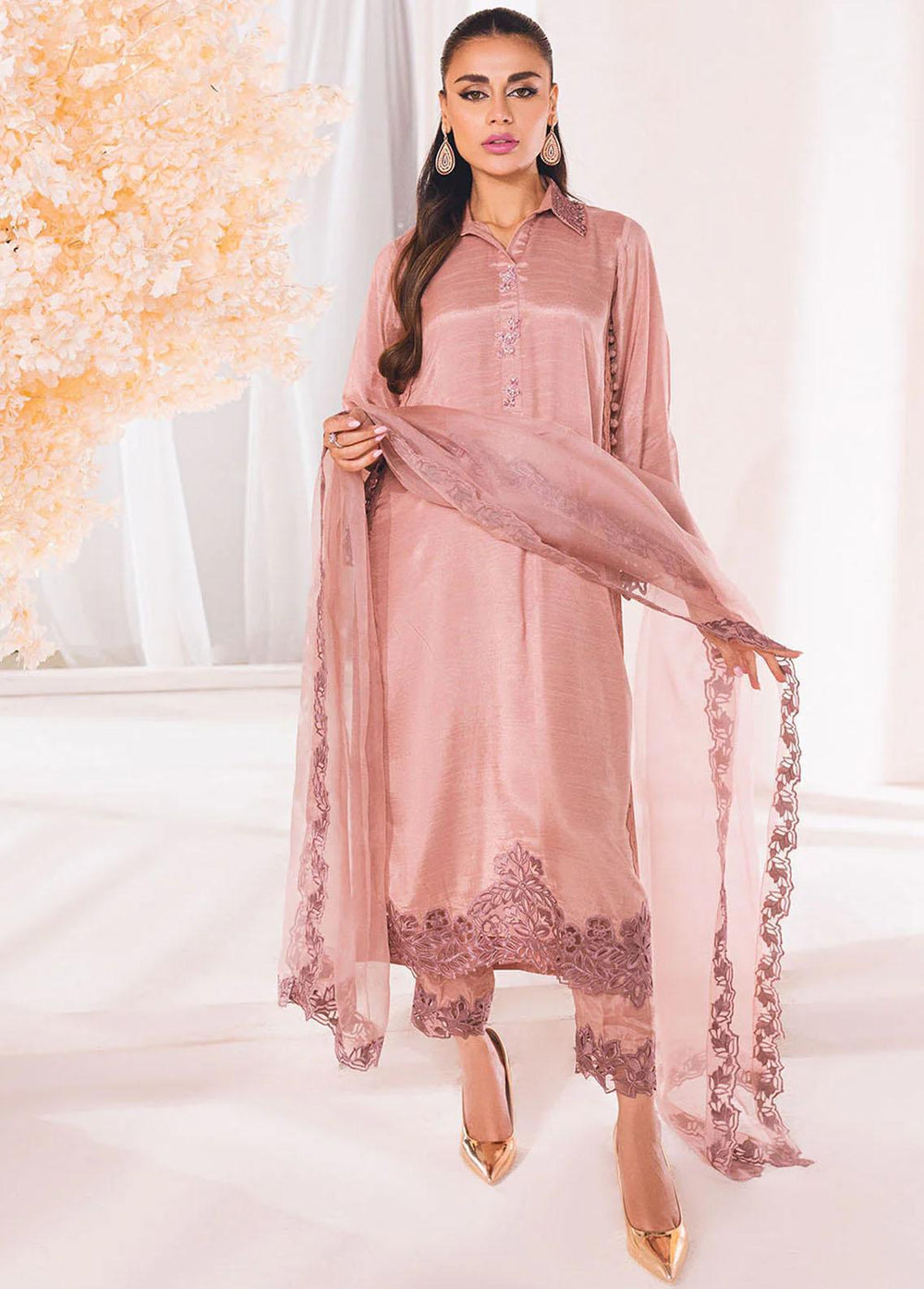 Azure Pret Luxury Raw Silk 3 Piece Suit AZU23D Rose Candy
