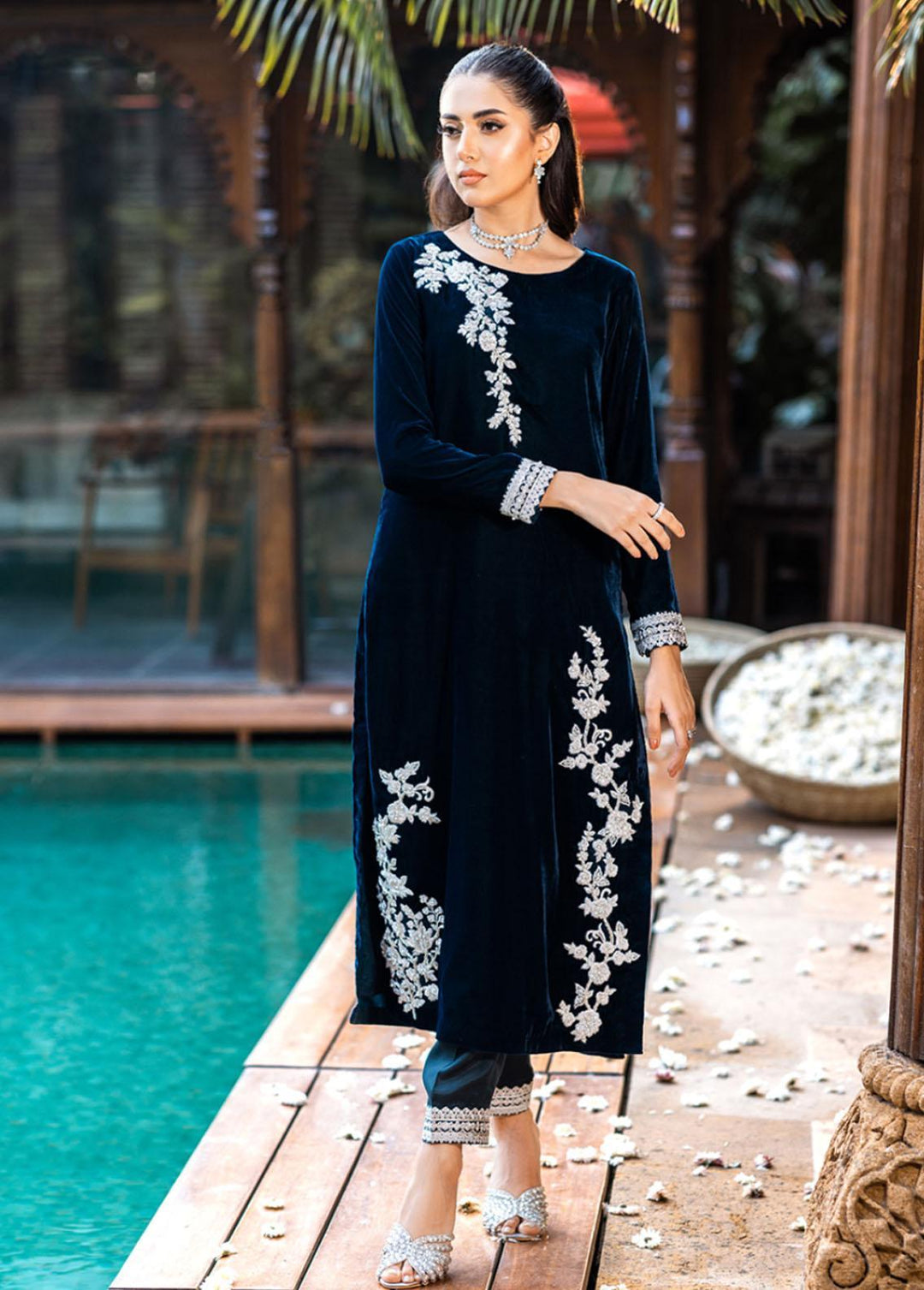 Azure Pret Embroidered Velvet 2 Piece Suit Antique Eden