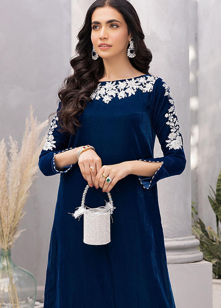 Azure Luxury Pret Embroidered Velvet 2 Piece Dress AZU22VL Celeste Charm 330