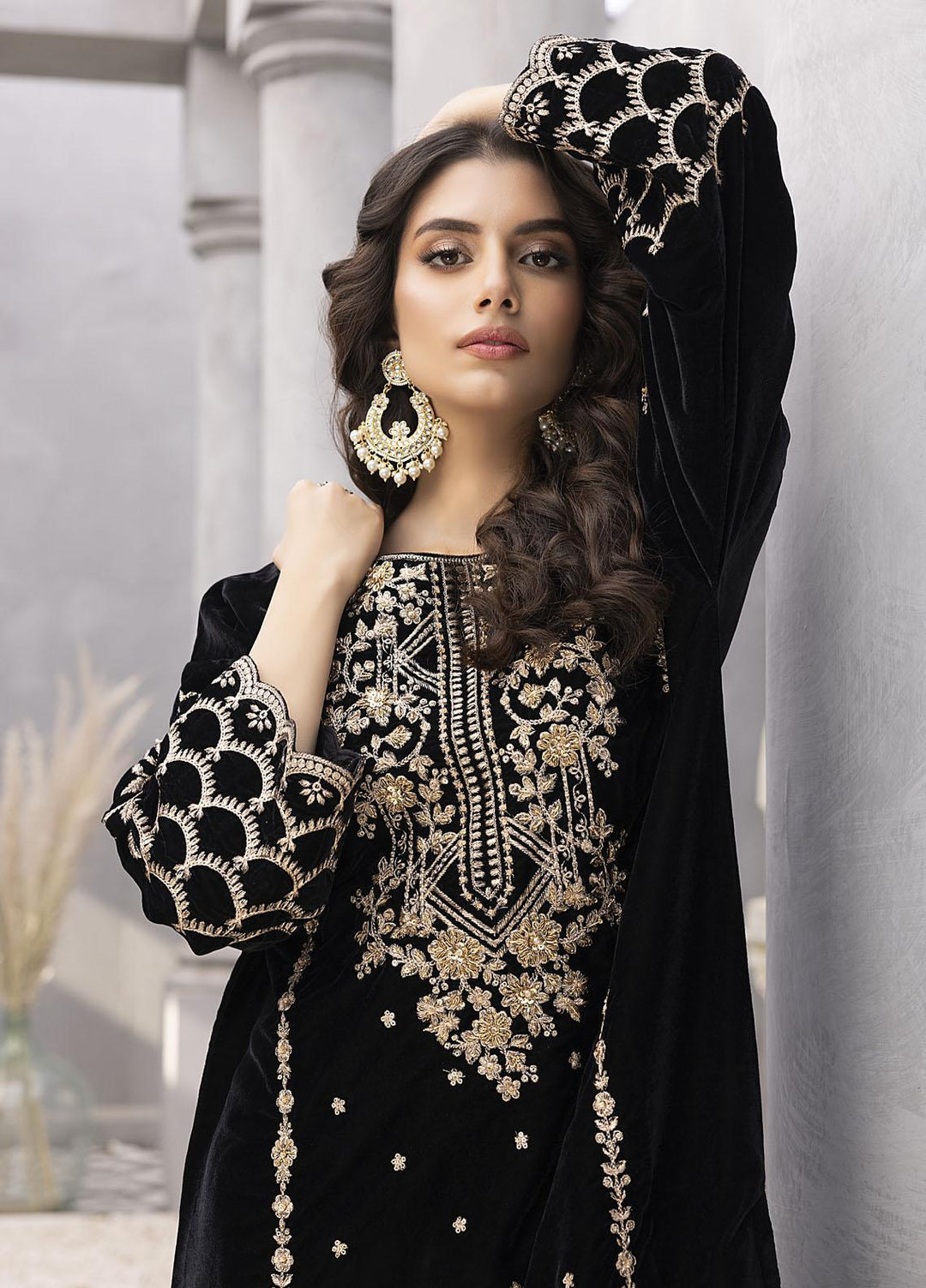 Azure Luxury Pret Embroidered Velvet 2 Piece Dress AZU22VL Moon Glow 327