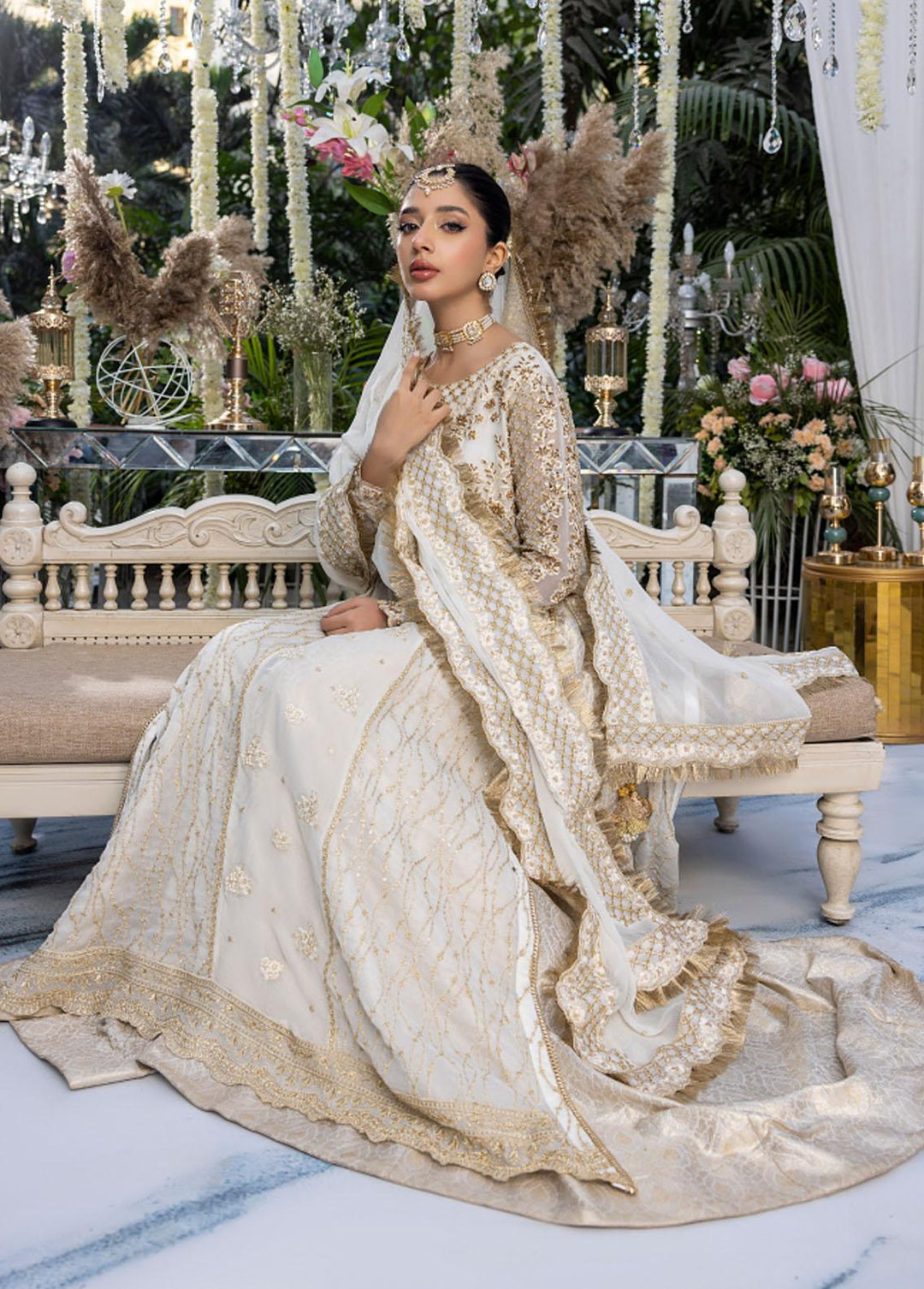 Azure Embroidered Chiffon Suits Unstitched 4 Piece AZU23WD BR-007 Sitara - Wedding Collection