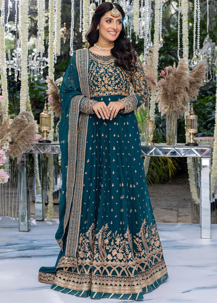 Azure Embroidered Chiffon Suits Unstitched 4 Piece AZU23WD BR-009 Nazneen - Wedding Collection