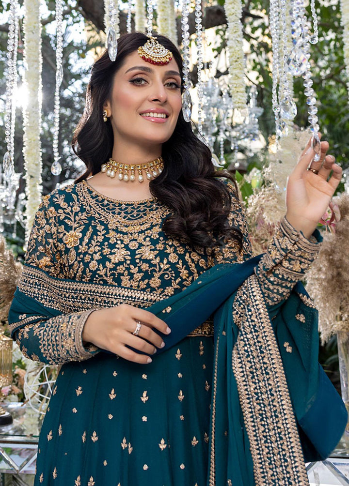 Azure Embroidered Chiffon Suits Unstitched 4 Piece AZU23WD BR-009 Nazneen - Wedding Collection