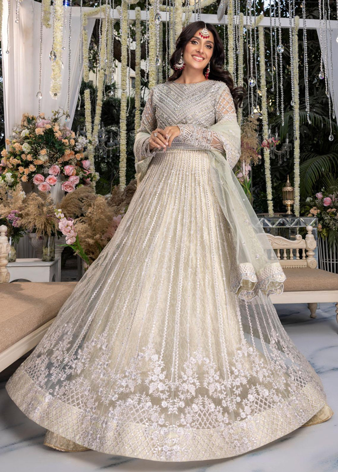 Azure Embroidered Net Suits Unstitched 4 Piece AZU23WD BR-010 Afsana - Wedding Collection