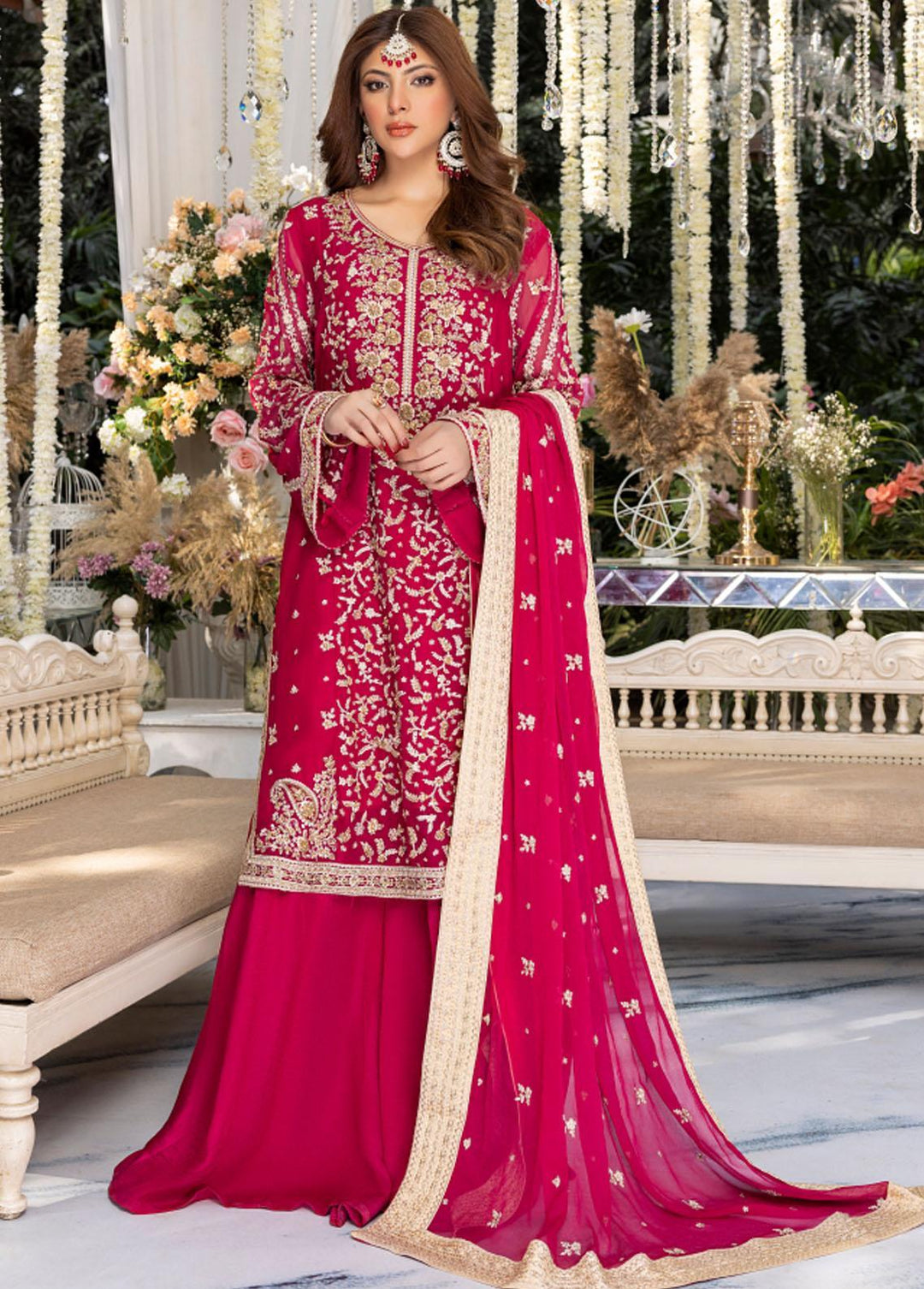 Azure Embroidered Chiffon Suits Unstitched 4 Piece AZU23WD BR-012 Dastaan - Wedding Collection