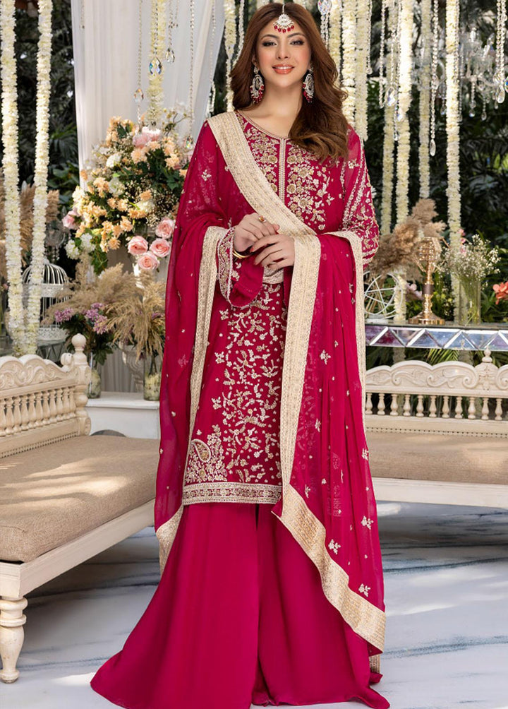 Azure Embroidered Chiffon Suits Unstitched 4 Piece AZU23WD BR-012 Dastaan - Wedding Collection