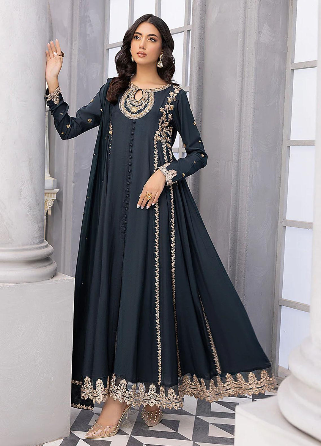 Azure Luxury Pret  Silk 3 Piece Dress Glitzy Vines GVVG319