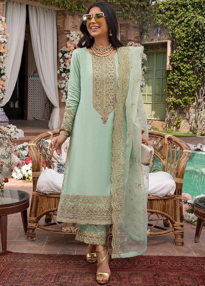 Azure Pret Embroidered Cotton Silk 3 Piece Dress Tranquil TQ295