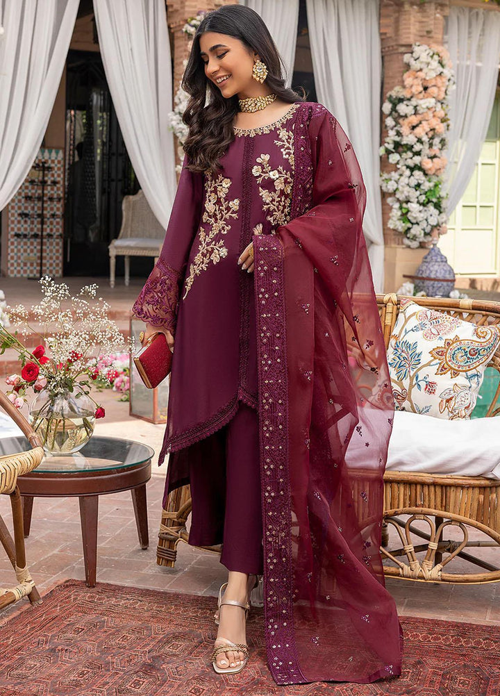 Azure Pret Embroidered Silk 3 Piece Dress Petunia PT298