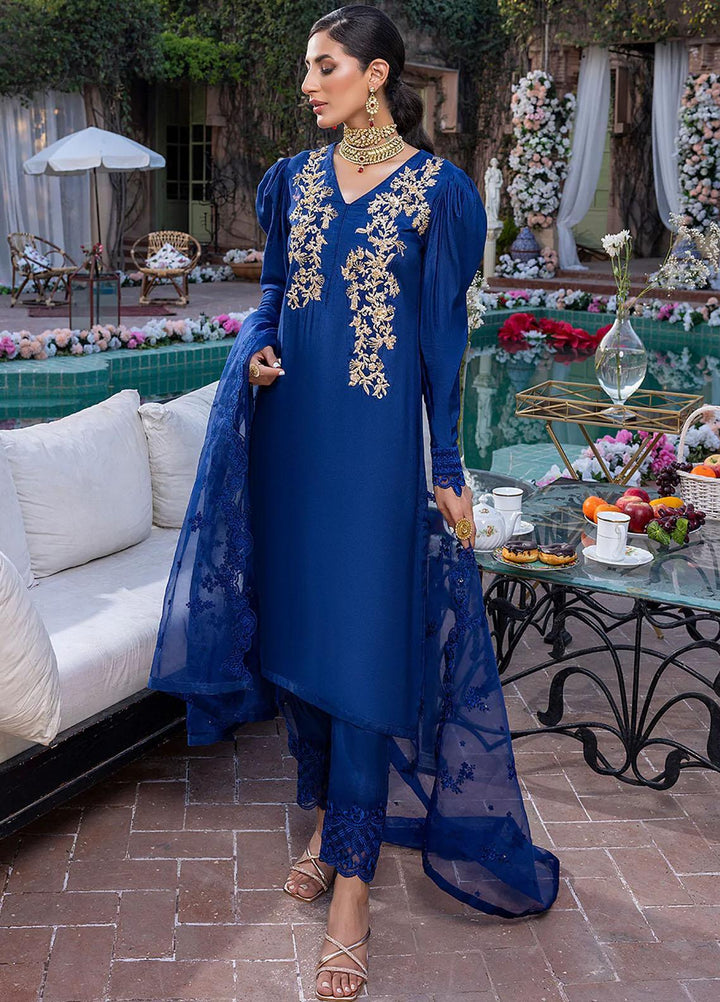 Azure Pret Embroidered Silk 3 Piece Dress Gladiolus GD296