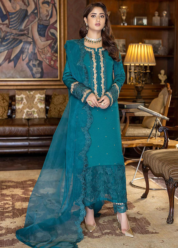 Azure Pret Embroidered Raw Silk 3 Piece Dress Divine Glory DGVG303