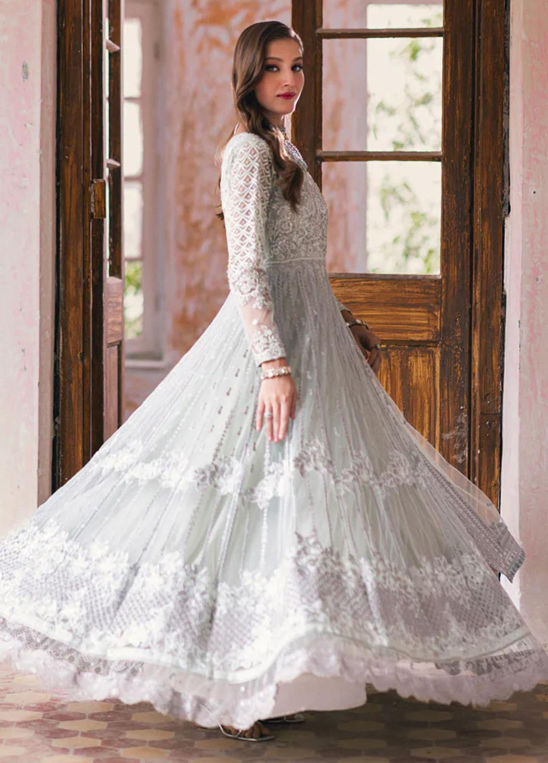 Azure Pret Embroidered Net 4 Piece Suit Aarzoo